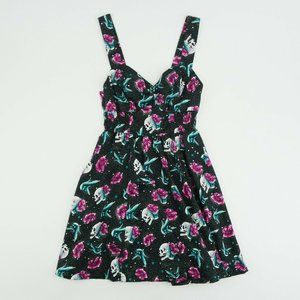 Hot Topic Retro Skulls, Roses, And Bird Dress (XL)